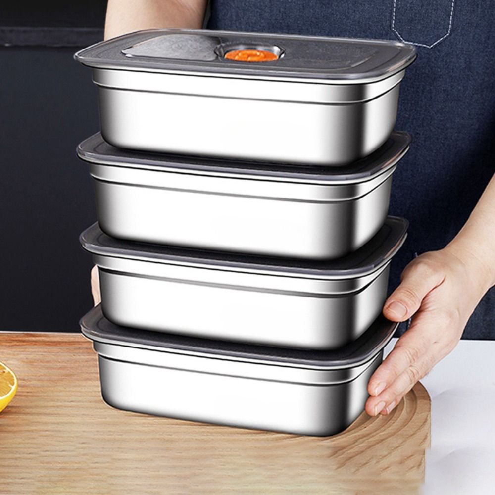 Meal Prep Tupperware - Fiambrera de Camping de acero inoxidable,