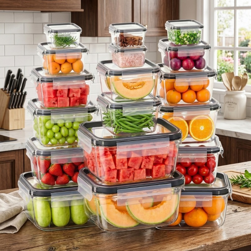 Meal Prep Glass Containers With Lids - Juego de 18 recipientes de vidrio