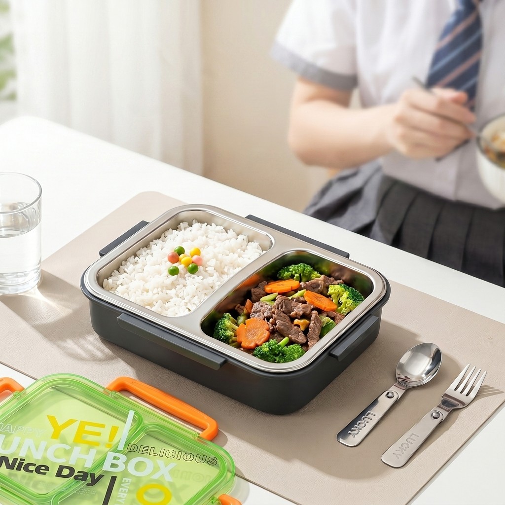 Meal Prep Recipes - Lonchera Bento de Acero Inoxidable 304
