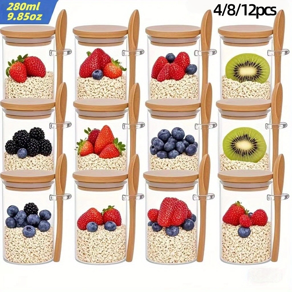 4/8/12 piezas, tazas para desa - Meal Prep Glass Containers With Lids reseña y precio