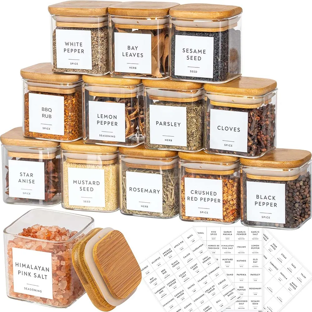 Frascos de especias cuadrados  - Meal Prep Glass Containers With Lids reseña y precio