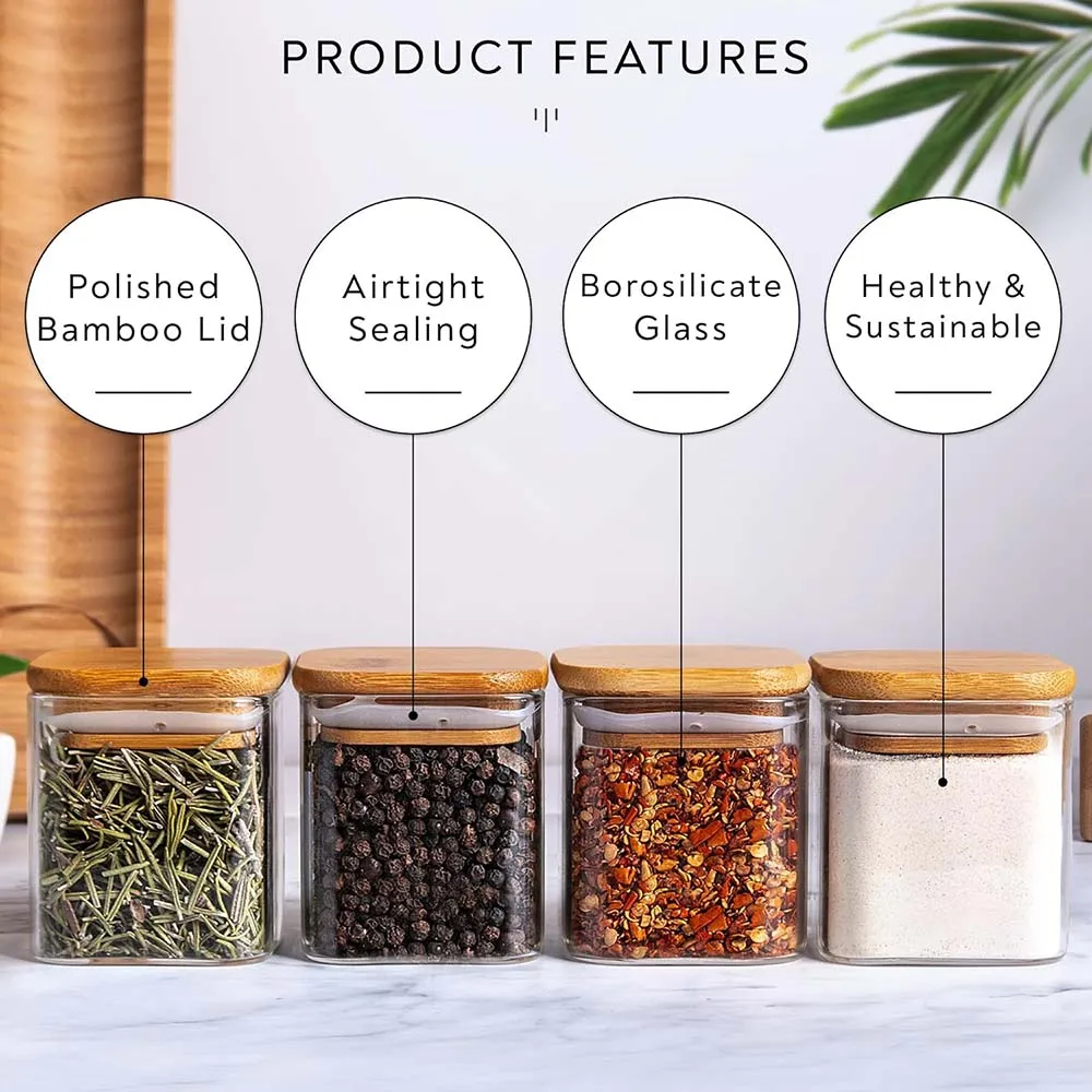 Frascos de especias cuadrados  - Meal Prep Glass Containers With Lids reseña y precio