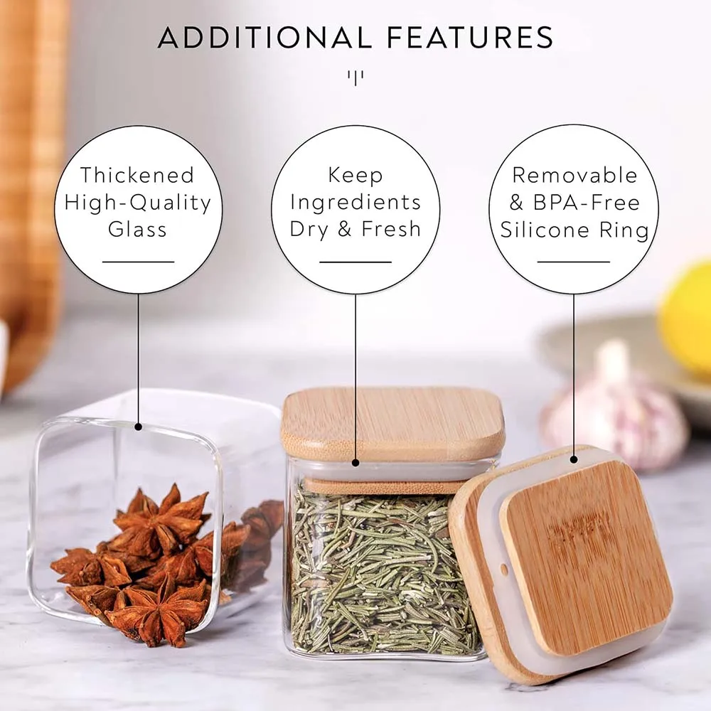 Frascos de especias cuadrados  - Meal Prep Glass Containers With Lids reseña y precio