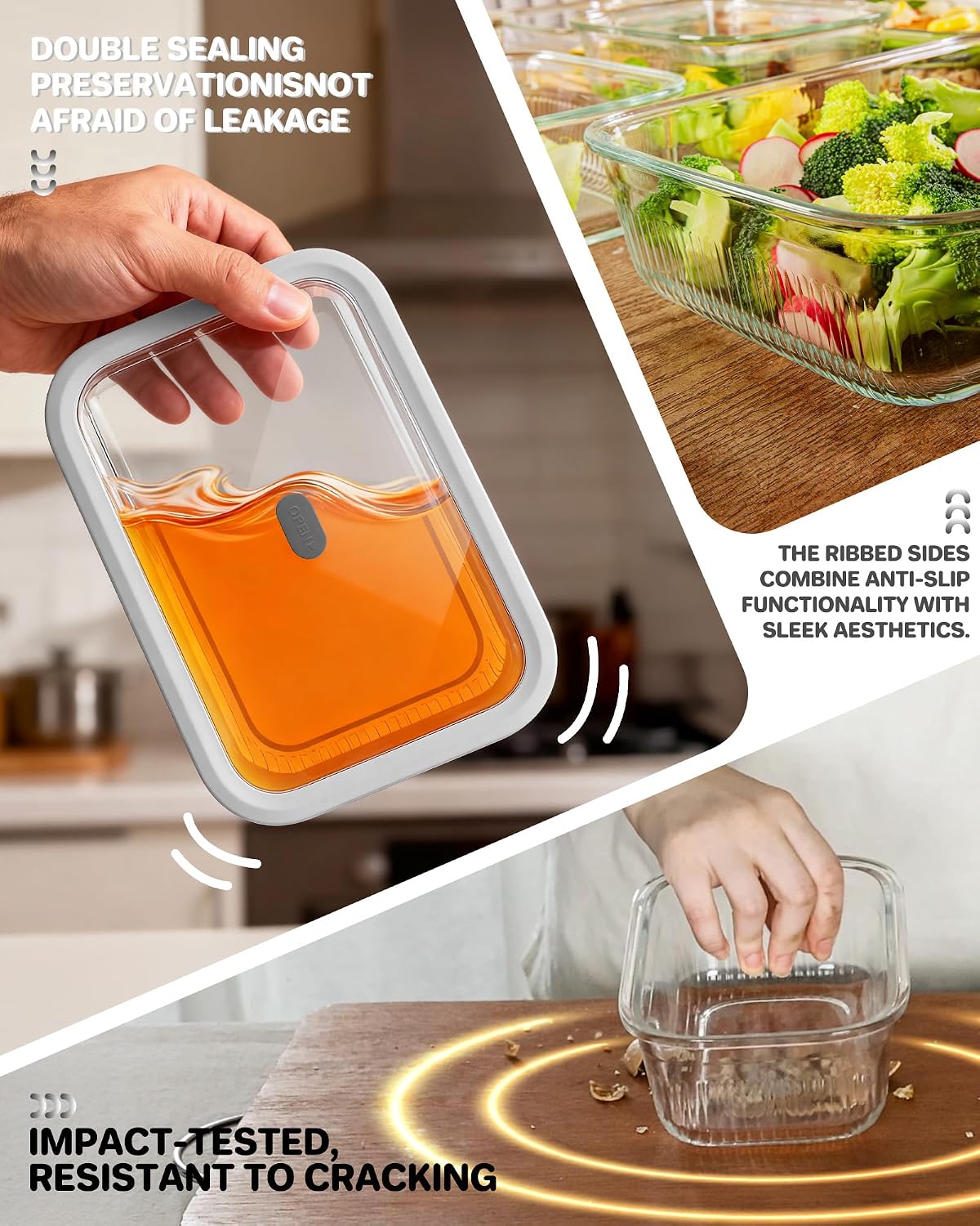 Paquete de 2 Recipientes de Vi - Meal Prep Glass Containers With Lids reseña y precio