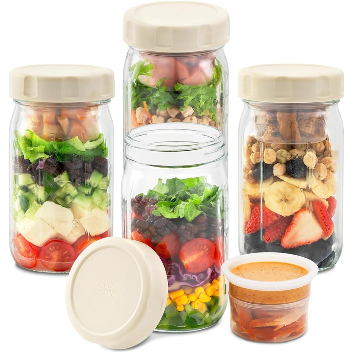 A67T NUEVO Paquete de 4 Frasco - Meal Prep Jar Salad reseña y precio