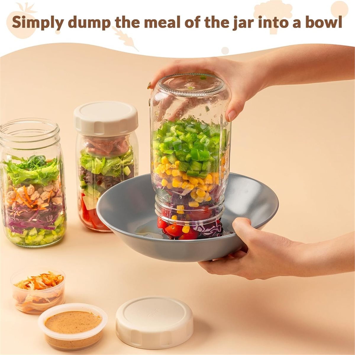 A67T NUEVO Paquete de 4 Frasco - Meal Prep Jar Salad reseña y precio