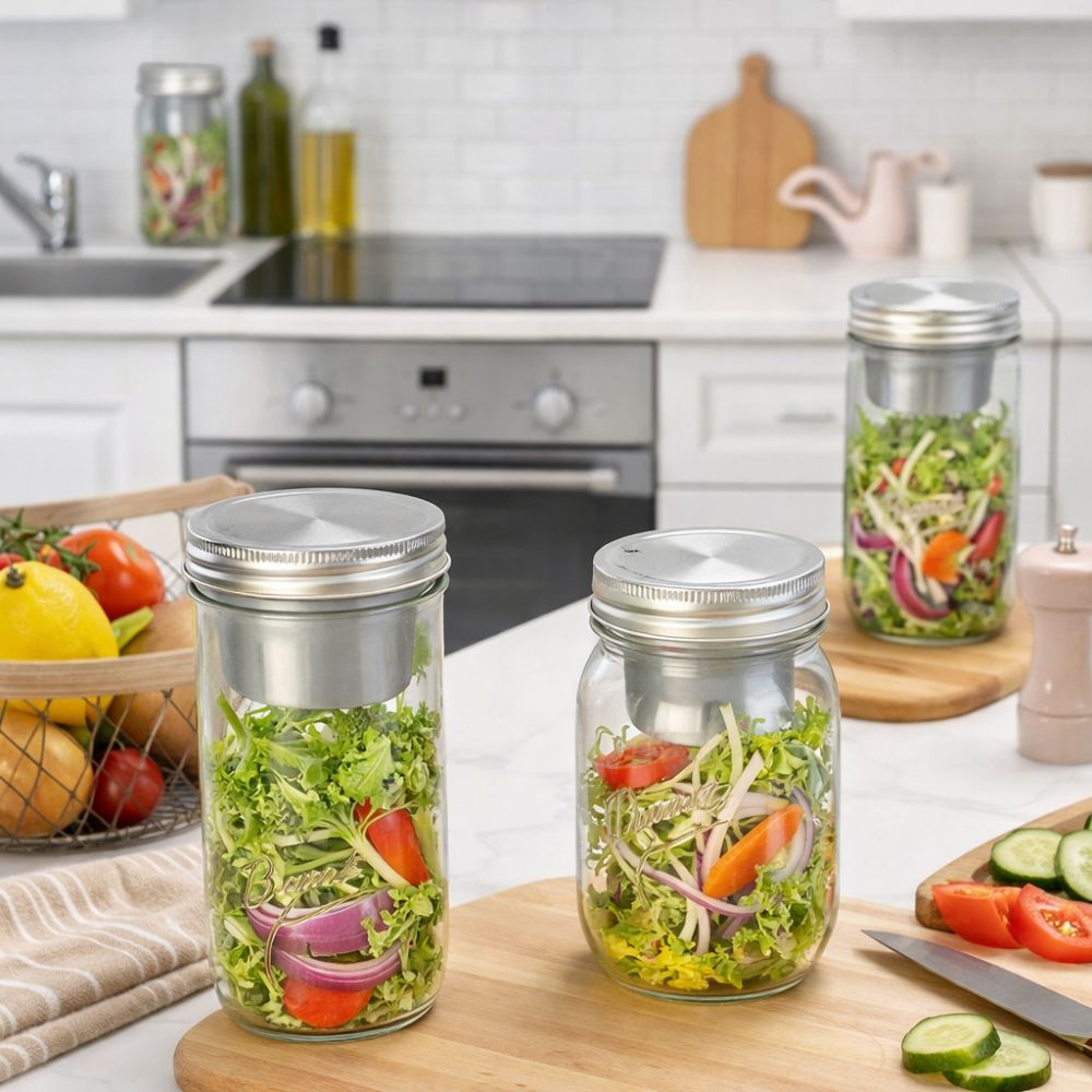 Frascos de Vidrio para Ensalad - Meal Prep Jar Salad reseña y precio